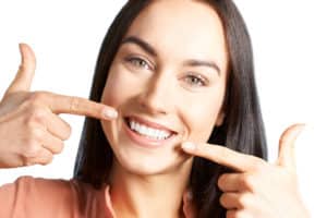 woman after dental impants